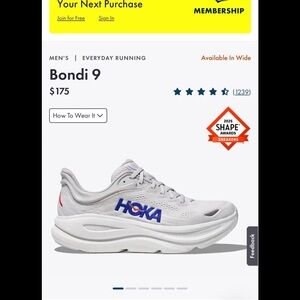 Hoka Bondi 9 SZ 12 mens new in box